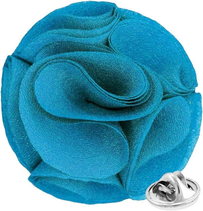 Vittorio Vico Unisex Rose Flower Lapel Pin - Turquoise - Flower Lapel Pin - Vittorio Vico