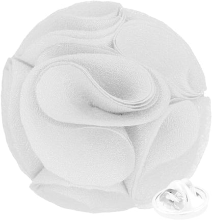 Vittorio Vico Unisex Rose Flower Lapel Pin - White - Flower Lapel Pin - Vittorio Vico