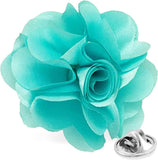 Vittorio Vico Unisex Satin Solid Flower Lapel Pin - Aqua - Flower Lapel Pin - Vittorio Vico