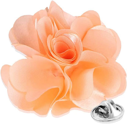 Vittorio Vico Unisex Satin Solid Flower Lapel Pin - Blush - Flower Lapel Pin - Vittorio Vico