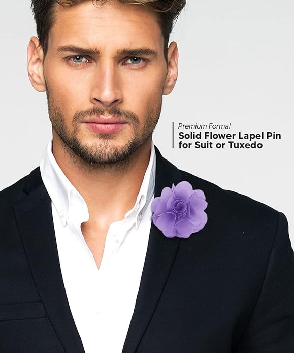 Vittorio Vico Unisex Satin Solid Flower Lapel Pin - Kelly Green - Flower Lapel Pin - Vittorio Vico