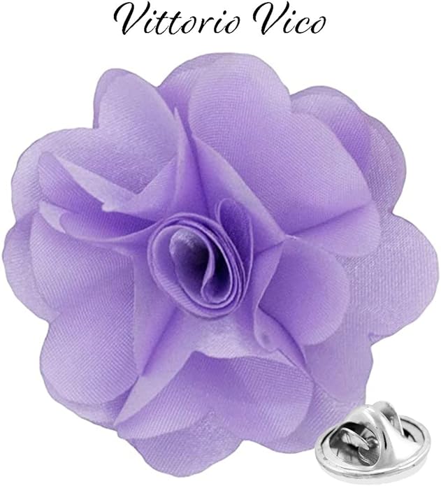 Vittorio Vico Unisex Satin Solid Flower Lapel Pin - Kelly Green - Flower Lapel Pin - Vittorio Vico