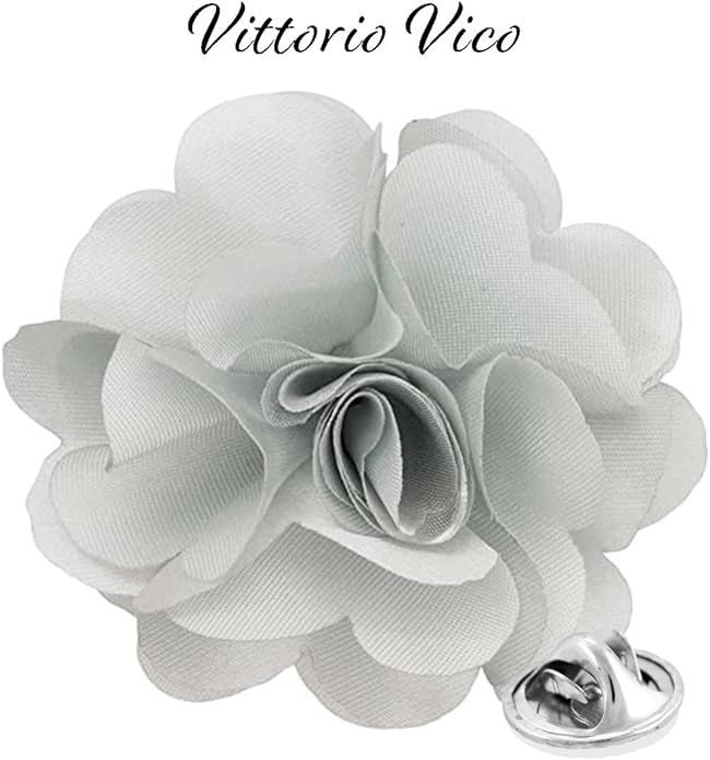 Vittorio Vico Unisex Satin Solid Flower Lapel Pin - Lavender - Flower Lapel Pin - Vittorio Vico