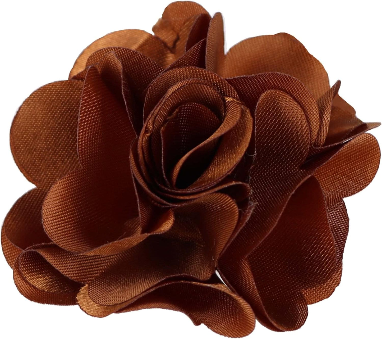 Vittorio Vico Unisex Satin Solid Flower Lapel Pin - Whiskey Brown - Flower Lapel Pin - Vittorio Vico