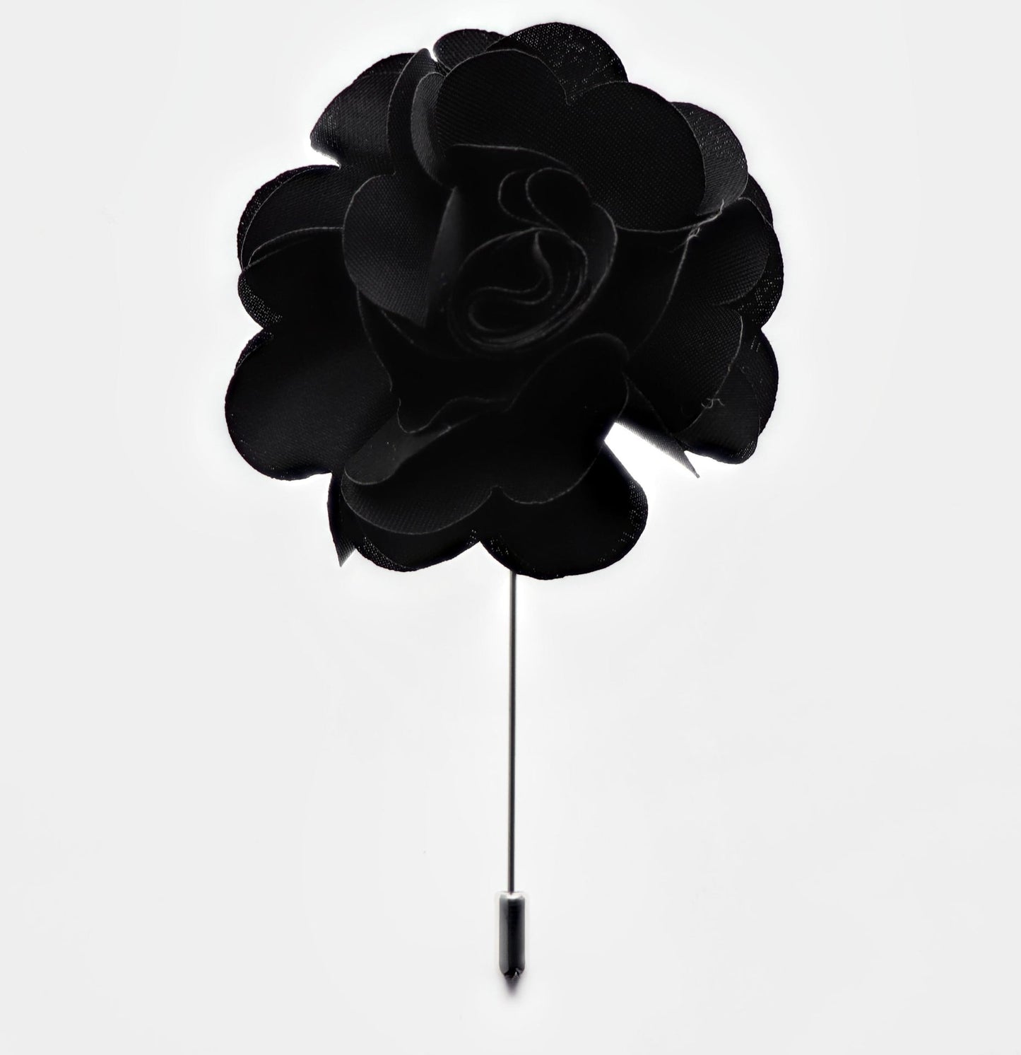 Vittorio Vico Unisex Satin Stick Flower Lapel Pin - Black - Flower Lapel Pin - Vittorio Vico
