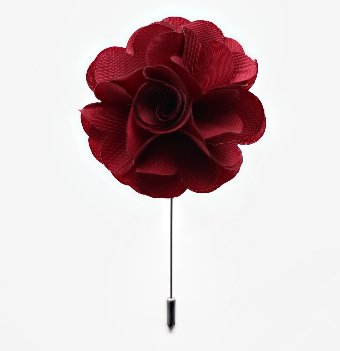 Vittorio Vico Unisex Satin Stick Flower Lapel Pin - Burgundy - Flower Lapel Pin - Vittorio Vico