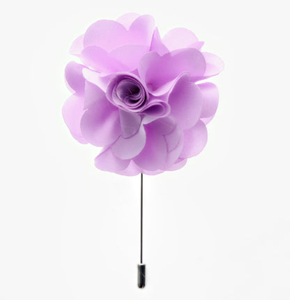 Vittorio Vico Unisex Satin Stick Flower Lapel Pin - Lavender - Flower Lapel Pin - Vittorio Vico