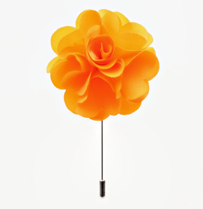 Vittorio Vico Unisex Satin Stick Flower Lapel Pin - Orange - Flower Lapel Pin - Vittorio Vico