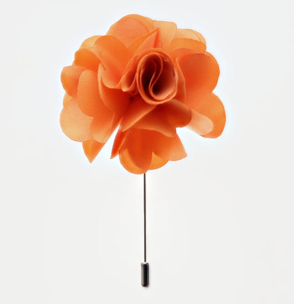 Vittorio Vico Unisex Satin Stick Flower Lapel Pin - Peach - Flower Lapel Pin - Vittorio Vico