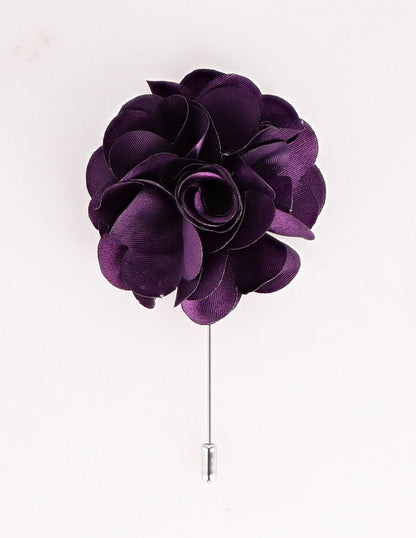 Vittorio Vico Unisex Satin Stick Flower Lapel Pin - Plum - Flower Lapel Pin - Vittorio Vico
