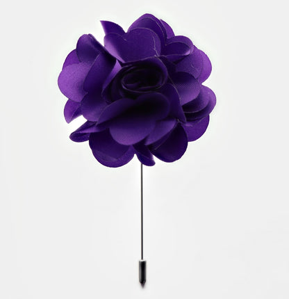 Vittorio Vico Unisex Satin Stick Flower Lapel Pin - Purple - Flower Lapel Pin - Vittorio Vico