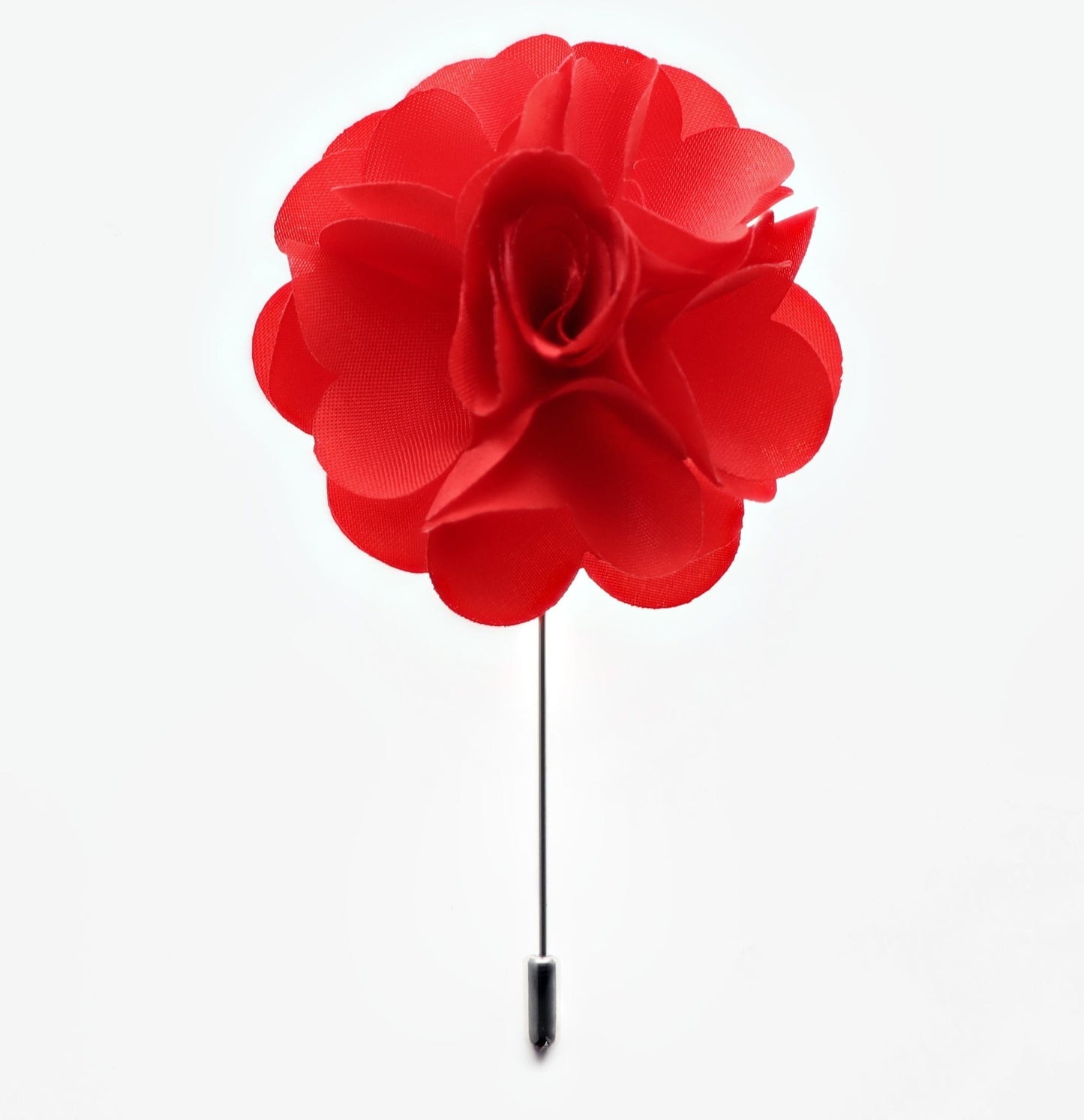 Vittorio Vico Unisex Satin Stick Flower Lapel Pin - Red - Flower Lapel Pin - Vittorio Vico