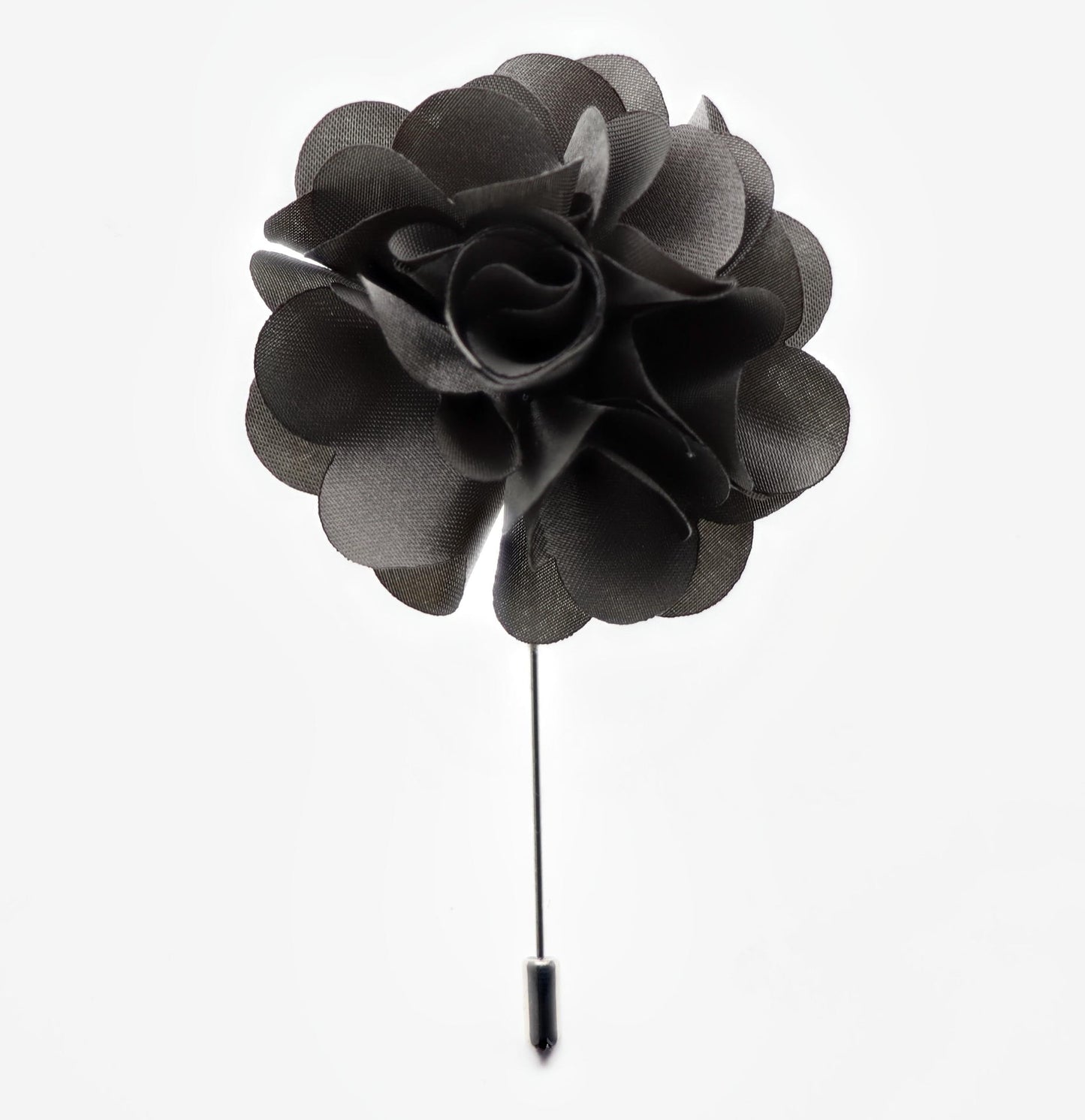 Vittorio Vico Unisex Satin Stick Flower Lapel Pin - Silver Gray - Flower Lapel Pin - Vittorio Vico