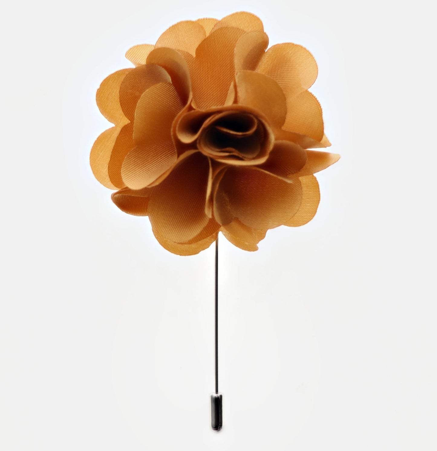 Vittorio Vico Unisex Satin Stick Flower Lapel Pin - Tan - Flower Lapel Pin - Vittorio Vico