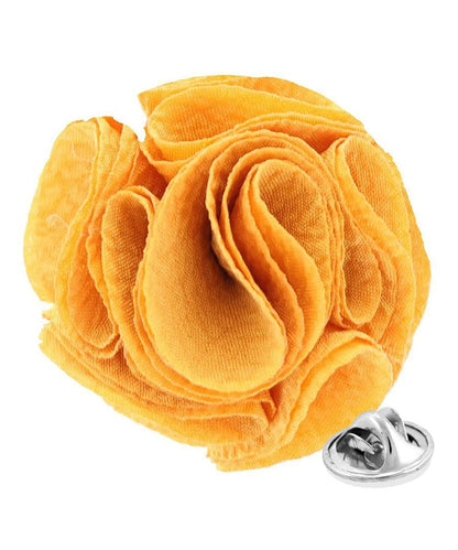 Vittorio Vico Unisex Solid Seersucker Flower Lapel Pin - Gold - Flower Lapel Pin - Vittorio Vico