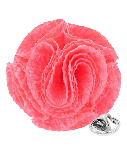 Vittorio Vico Unisex Solid Seersucker Flower Lapel Pin - Hot Pink - Flower Lapel Pin - Vittorio Vico