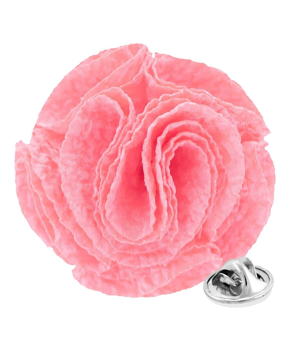 Vittorio Vico Unisex Solid Seersucker Flower Lapel Pin - Pink - Flower Lapel Pin - Vittorio Vico