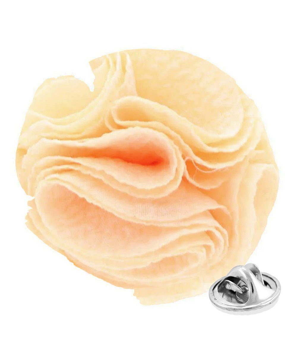 Vittorio Vico Unisex Solid Seersucker Flower Lapel Pin - Yellow - Flower Lapel Pin - Vittorio Vico