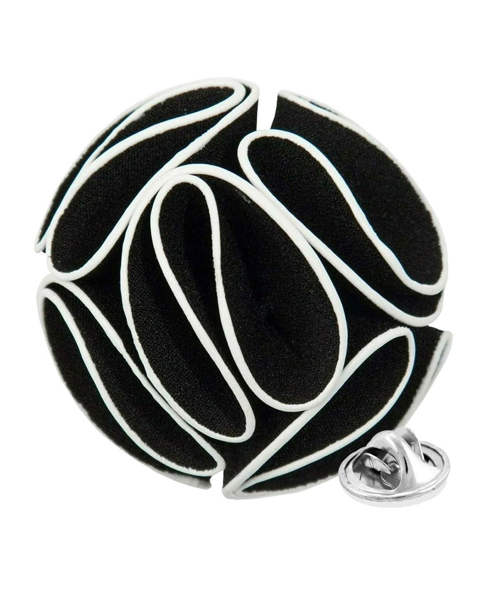 Vittorio Vico Unisex Trim Rose Flower Lapel Pin - Black - Flower Lapel Pin - Vittorio Vico