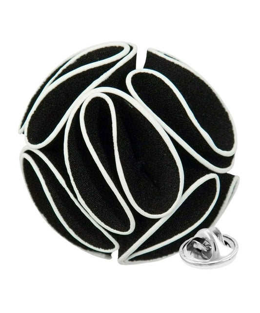 Vittorio Vico Unisex Trim Rose Flower Lapel Pin - Black - Flower Lapel Pin - Vittorio Vico