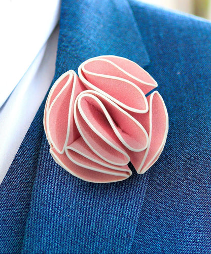 Vittorio Vico Unisex Trim Rose Flower Lapel Pin - Pink - Flower Lapel Pin - Vittorio Vico