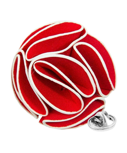 Vittorio Vico Unisex Trim Rose Flower Lapel Pin - Red - Flower Lapel Pin - Vittorio Vico
