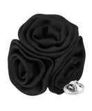 Vittorio Vico Unisex Trio Cluster Satin Flower Lapel Pin - Black - Flower Lapel Pin - Vittorio Vico