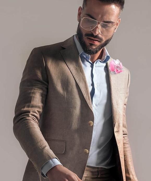 Vittorio Vico Unisex Two Tone Satin Flower Lapel Pin - Pink and Light Silver - Flower Lapel Pin - Vittorio Vico