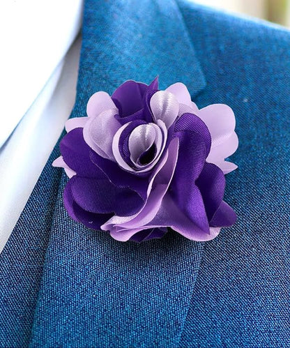 Vittorio Vico Unisex Two Tone Satin Flower Lapel Pin - Purple and Lavender - Flower Lapel Pin - Vittorio Vico