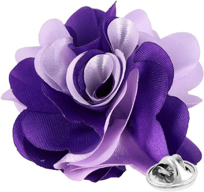 Vittorio Vico Unisex Two Tone Satin Flower Lapel Pin - Purple and Lavender - Flower Lapel Pin - Vittorio Vico