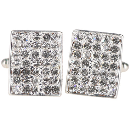 Vittorio Vico Very Fine Cufflinks (90xx Series) - Clear and Silver - Cufflinks - Vittorio Vico