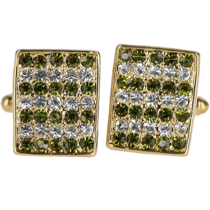 Vittorio Vico Very Fine Cufflinks (90xx Series) - Green and Gold - Cufflinks - Vittorio Vico