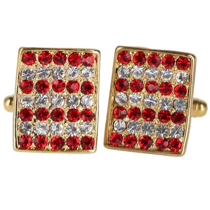 Vittorio Vico Very Fine Cufflinks (90xx Series) - Red and Gold - Cufflinks - Vittorio Vico